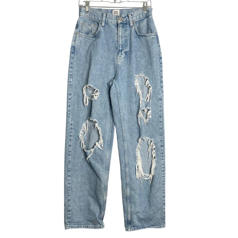 BDG High Rise Baggy Jeans Blue Womens 29 Distressed 100% Cotton Boho
